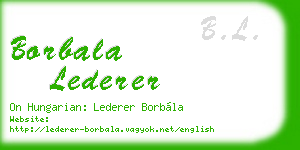 borbala lederer business card